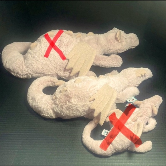 BNWT JellyCat Rose Medium Dragon, VHTF 26”, TAIL UNFURLED/ 20” FURLED ORIGINAL - Picture 6 of 12